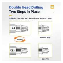 6 Count High Speed Steel Bolt Extractor Tool, Premium Plated Finish For Stripped & Rusted Screws Home DIY Use - 6pcs - View 6