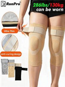 RPPR 2pcs/1 Pair Upgraded Extra Large Ultra-Thin Knee Pads With Extended Straps, High Elasticity Compression Knee Sleeves, Unisex, Plus Size Knee Support, Suitable For Daily Life, Running, Fitness, Yellow/Grey/Black, Weight Range: 45-130kg/99-286lbs - Multicolor - View 3