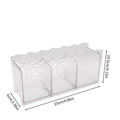 1 cái/2 cái khay đựng mỹ phẩm acrylic trong suốt nhiều lớp vân sóng nước, thiết kế mở mặt trên dạng lượn sóng răng cưa chống nước, dùng đựng nước hoa, son môi, cọ trang điểm và đồ dưỡng da, phong cách tối giản sang trọng kiểu kem lạnh Ins, kệ trưng bày bàn trang điểm cho phòng ngủ, phòng tắm, ký túc xá sinh viên, quà tặng thanh lịch cho người yêu thích sưu tập mỹ phẩm