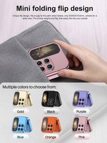 SERVO I17 Pro Mini Flip Phone 1.77-Inch Screen 2SIM Card Slots FM Radio 2G GSM Button Mini Phone - Blue - View 9