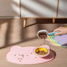 1 Set - Pet Double Bowl Feeding Mat Set, Collects Spilled Water And Scattered Food, Prevents Bowl Slipping And Floor Mess, Suitable For Cat And Dog Daily Home Feeding, Dirt-Resistant Non-Slip Pet Feeding Mat Kit - Multicolor - View 6
