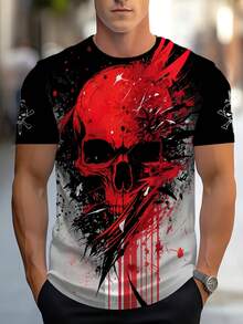 Men's Plus Size T-Shirt, Digital Print Craft, Comfortable Fashionable Plus Size T-Shirt, Breathable, Short Sleeve - Multicolor - View 5