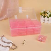 32-Compartment Clear Plastic Storage Box, Large Capacity Jewelry Organizer, Bead Sorting Container, Multi-Functional Portable Plastic Carrying Case, Suitable For Crafts And Sewing Supplies - Blue - View 10