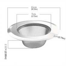Saringan Wastafel Dapur Stainless Steel, Filter Pembuangan Wastafel Dapur, Saringan Wastafel Bertepi Lebar, Jaring Filter Wastafel Dapur - A - View 5