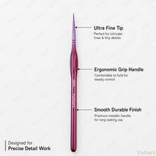 Yutiars [Premium Fine Brushes] 11pcs High-Quality Fine Bristle Paint Brushes, Suitable For Acrylic, Oil, Watercolor, Digital Oil Painting, Model And Craft, With Triangular Handle - Purple - View 3