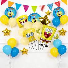 SpongeBob SquarePants New SquarePants Cartoon Anime Party Birthday Party Foil Balloon Decoration Background Supplies - As Shown In the Figure - View 11