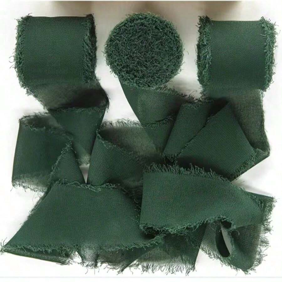 3 Rolls Champagne Chiffon Ribbon, 1.57" X 16.4 Yards - Soft, Fringed Fabric Suitable For Gift Wrapping, Wedding Decor, Bouquets And DIY Crafts, Perfect For Bridal Bouquets And Wedding Invitations, Gift Wrapping Ribbon | Holiday Ribbon | Soft Texture Ribbon, Gift Box Decoration Bows