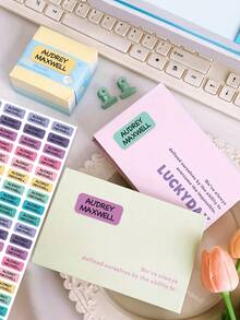 Pegatinas de nombre personalizadas, pegatinas autoadhesivas impermeables con texto personalizable, etiquetas de decoración para botellas de agua y equipaje, pegatinas de etiqueta de nombre personalizadas, autoadhesivas impermeables minimalistas de colores, pegatinas de decoración de equipaje, pegatinas de texto exclusivas personalizadas, nombre personalizable, autoadhesivas impermeables y resistentes al desgaste, pegatinas de etiqueta de decoración multiusos. - Multicolor - Ver 4