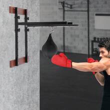 Heavy Duty Adjustable Speed Bag 1pc Wall Mounted Platform 220lb Steel Wood PU Durable Boxing Training Equipment Black Round Anti Vibration For Reaction Speed Home Gym Fitness Sports - Standard - Übersicht 9