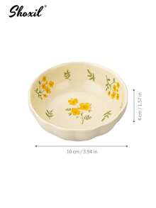 1/2/4/6/8pcs Cute Floral Ceramic Condiment Bowls, 3.9 Inch Flower Shaped Dipping Sauce Dishes, Small Yellow Floral Bowls Suitable For Sauces, Snacks, Desserts, Home Kitchen, Parties And Daily Tableware - Dipping Dishes - View 7