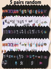 20 Pairs Children's Boat Socks, Children's Graffiti Boat Socks, Street Boat Socks, Suitable For Teenagers, Children's Short Socks, Suitable For 1-16 Years Old Children - Multicolor - View 15