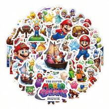 SUPER MARIO BROS. 100 قطعة ملصقات فيلم لامع مجرة جديدة 100 للحقائب والتزلج والدفاتر مقاومة للماء - متعدد الألوان - مشاهدة 4