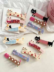 Cute Cartoon Girl Animal Hair Clips, Suitable For Daily Wear And Vacation Use - Multicolor - View 1