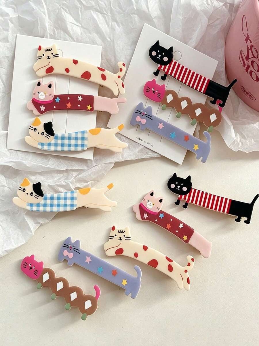 Cute Cartoon Girl Animal Hair Clips, Suitable For Daily Wear And Vacation Use - Multicolor - View 1