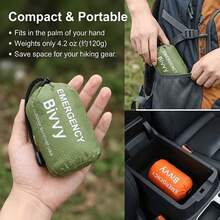1 Set Emergency Thermal Sleeping Bag Kit With Whistle & Storage Bag, Portable Waterproof Heat Reflective Polyester Survival Blanket For Outdoor Camping, Travel, Earthquake, Hurricane Cold Protection Emergency Warm Equipment - Multicolor - View 4