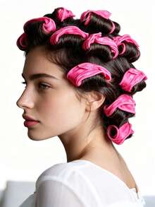 Polka Dot Heatless Curling Rod, Soft Fabric Overnight Hair Curler, DIY Styling Tool For Women With Medium To Long Hair - Multicolor - View 1