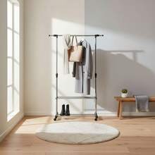 KIWI MOBLEKIT | Free-Standing And Expandable Clothes Racks In Metal And Wood, Clothing With Adjustable Options, With Wheels Or Shelves, Organizers For Bedroom, Entryway And Home - 可擴展尺寸 89x145x43x90-160 厘米 - 查看 4