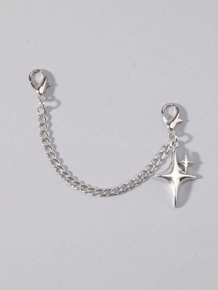 1pc Punk Style Star Decoration, Suitable For Boots, Home DIY, Holiday Party Gift - Silver - View 3