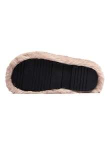 CAMEL CROWN Women's Fuzzy Cross Band Slippers, Plush Faux Fur House Slides, Soft Memory Foam Indoor Outdoor Open Toe Cozy Slip On Sandals - Khaki - View 5