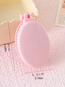 2-In-1 Foldable Mirror Scalp Massage Comb, Mini Lightweight Pocket Hairbrush, Portable Foldable Hairbrush, Suitable For Travel, Outdoor, Sports, Office, School And Daily Care, Practical Beauty Accessory And Graduation Gift, Fashionable Minimalist Macaron Folding Comb, Women's Detangling Massage Comb, Portable Makeup Round Mirror Integrated Comb - Multicolor - View 11