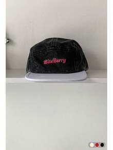 Vintage Letter Baseball Cap For Women, All-Season Student Versatile Duck Bill Hat, Breathable Wide Brim Mesh Cap, Niche Colorblock Flat Brim Duck Bill Cap, Soft Top Large Embroidered Letter Streetwear Brand Baseball Cap, Face-Slimming Skater Hippie Chicks Style - Multicolor - View 15