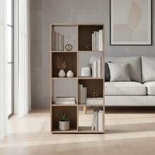 KIWI MOBLEKIT | Modular Wooden Shelves With Different Compartments And Door Options, Bookcases And Storage Furniture For Bedroom, Kitchen Or Entryway - Roble - 8 Comp | 61.2x29.7x120.8厘米 - 查看 4