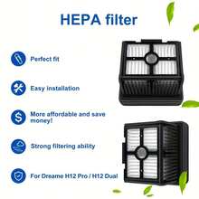 Tête de brosse de rechange et filtre HEPA pour aspirateur sans fil double mode Dreame H12 Pro, accessoires pour nettoyeur de sols et aspirateurs. - Voir 8