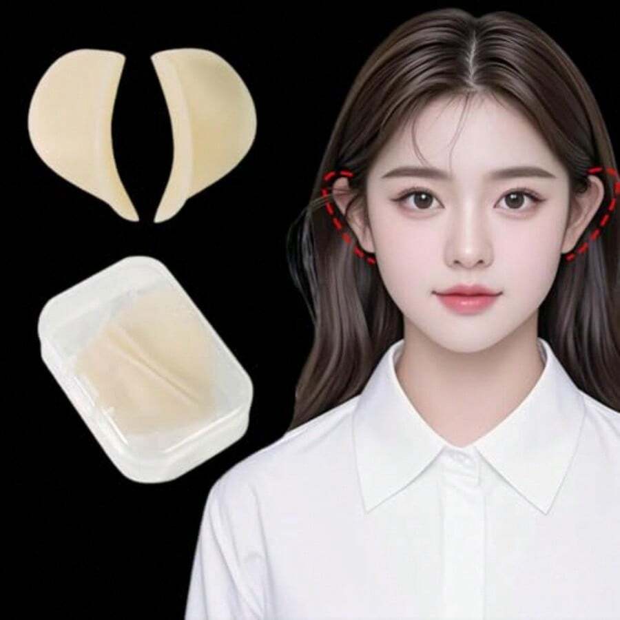 立ち耳ツール 5D立体感 エルフ耳 テープ 肌色 目立たない リフトアップテープ 耳を大きく見せる 小顔効果 繰り返し使用可能 使いやすい 立ち耳テープ メイク デート パーティー コスプレ用品 収納ケース付き 肌色セットアップ イヤーカフ シール - 写真のように - チェックする 1