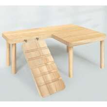 1 Set Solid Wood Double-Layer Platform Table With Ladder, Suitable For Hamsters, Gerbils, Golden Hamsters Climbing, With Hideout And Landscape Platform, For Small Pets, All-Season Use - one-size - View 10