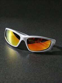 1 Pair Retro Men's Fashion Glasses With Wrap-Around Design, Suitable For Daily Wear And Travel - A - View 20