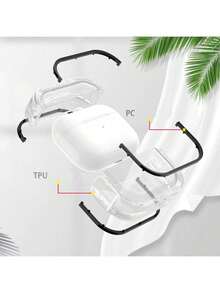 Transparent Anti-Drop Protective Case For AirPods 2/1st Gen, Apple Original Pro 2nd Gen Bluetooth Earphone Soft Shell 3rd Gen Protective Case - Black - View 6