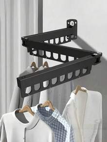 Foldable Wall-Mounted Drying Rack, Retractable & Foldable Laundry Drying Pole, Space-Saving Balcony Window Wall-Mounted Drying Bar, Housewarming Home Holiday Gift - Multicolor - View 2