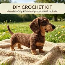 1pc Lazy Dachshund & Beagle Crochet Kit (Semi-Finished, Simple Hand Crochet Required)! Beginner DIY Crochet Set With Step-By-Step Guide And English Instructions, Cute Desktop Home Decor, Perfect As Holiday And Birthday Gift For Family And Friends - DIY Crochet Kit - View 6
