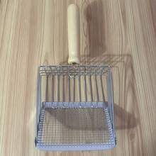 Sekop Kotoran Kucing Lubang Halus Baja Tahan Karat Sekop Khusus untuk Kotoran Kucing, Kotoran Tahu, Alat Kotoran Mineral Logam Besar 2-in-1 - Warna kayu - View 10