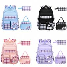 3pcs Bowknot DIY Girls Backpack Strap, Tote Bag And Pencil Case, Backpack For Travel, School, Work, Daily Use, Back To School Gift - A - View 12