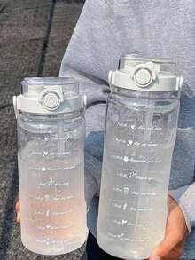 1件大容量（1500ml/2000ml）便攜透明塑膠水瓶，時尚搖搖杯/果汁瓶附吸管，適合夏季、送禮、旅行、戶外露營、運動健身與開學季（學生/女性） - 彩色 - 查看 6
