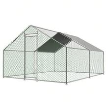 3x4x2m Outdoor With Lock And Waterproof PE Fabric, Metal Outdoor Chickens, Rabbits And Other Small Animals - Grey - View 8