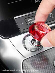 1 pieza Pegatina decorativa de cristal protector para botón de arranque de un toque del interior del coche - A - Ver 7