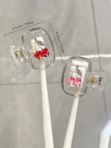 Cherry Shaped Toothbrush Holder - Cute Design For Travel And Home Storage With Transparent Lid, Compact And Portable Design Easy To Carry, Protects Toothbrush Head, Dual Drainage And Ventilation Function, Suitable For Home, Dorm And Travel Use | Cute Toothbrush Head Storage Box Suitable For Bathroom Storage, Suitable For Home And Dorm Use - 彩色 - 查看 1