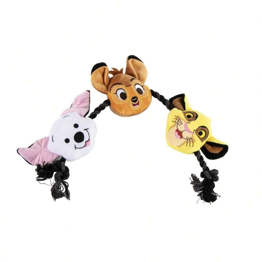 Hello Kitty Cerdá 迪士尼獅子王狗狗潔齒繩,寵物適用 - 咀嚼玩具,配有辛巴、娜娜和丁滿三個毛絨玩具,經久耐用,有助於口腔衛生,均碼,多色可選,適合玩耍和訓練 - 選項 4 - 查看 1