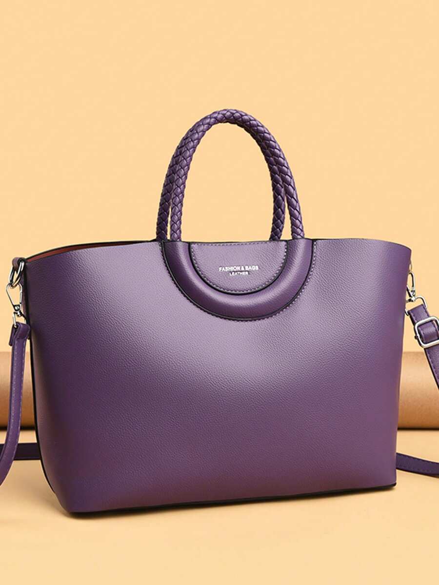 Conjunto de bolsas tote a juego para madre e hija de gran capacidad, bolso de hombro para mujer, bolso de mano de viaje casual y de moda, material PU, bolso principal