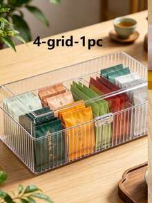 1pc Tea Bag Storage Box, Multi-Functional Desktop Organizer For Coffee And Tea Bags, Suitable For Dorm, Home And Office Use, Great Gift For Holidays Or Housewarming, Back To School Essential - Multicolor - View 7
