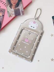 1 PC Sparkling 3-Inch Girl's Heart Keychain Holder - Student Fan Club ID Card Display Case For Bus Card Wallet, Back To School, First Day Of School - Multicolor - View 15