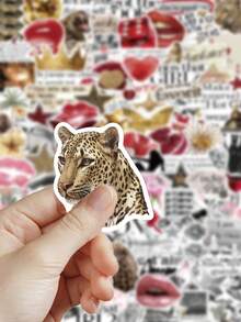 100pcs Silver & Gold Lucky Girl Stickers Set, Holiday Gift, Party & Home Decor, Classroom Reward, Birthday Gift Decoration, Scrapbook, Laptop, Luggage, Guitar, Phone DIY Decals - Lucky Girl Collection - View 6