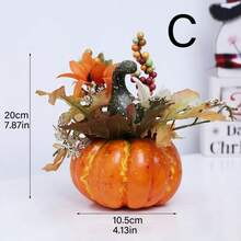 1pc Simulation Pumpkin Desktop Floral Decoration Simulation Maple Berry Pumpkin Flower Arrangement Suitable For Centerpiece Decoration Halloween Parties And Thanksgiving Autumn Decoration Bedroom Autumn Room Decoration - Style a - View 13