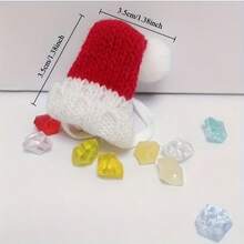 Handmade Knitted Christmas Hat For Hamsters And Small Pets - Add A Special Christmas Touch To Your Pet's Look, Christmas Gift For Small Pets - Multicolor - View 2
