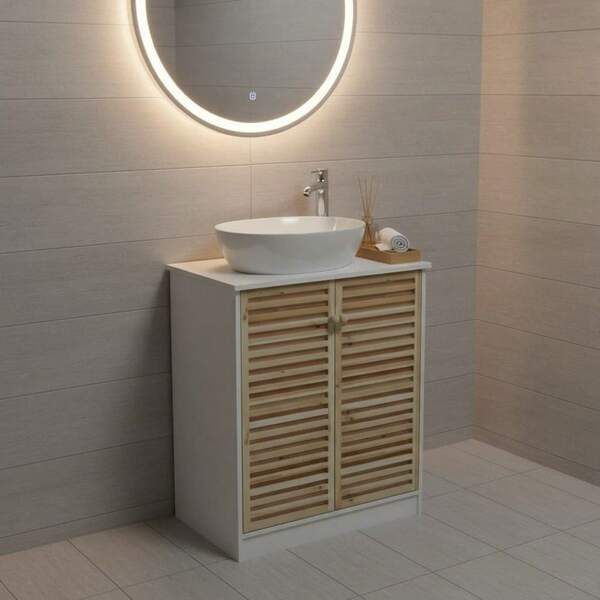 KIWI MOBLEKIT | Muebles Auxiliares de Baño de Madera y Metal, Columnas y Armarios Bajo Lavabo con Estantes o Puertas, Soluciones de Almacenaje para Toallas, Higiene y Organización del Baño
