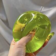 Juguete de apretar de cristal con forma de manzana grande, juguete de alivio del estrés de rebote lento, textura de crema maleable con piel extra fina, pelota squishy hecha a mano, juguete suave y lindo - Multicolor - Ver 5