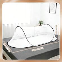 Single Person Portable Mosquito Net, No Installation Required, Suitable For Dorm, Business Trip, Travel - Black and White - View 4