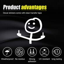 Funny  Stick Figure Car Decal, Humorous Reflective Sticker - Multicolor - View 4